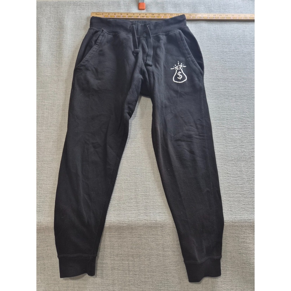 Hasta Muerte Joggers Pants Mens Medium Black Drawstring Running Trail Athletic